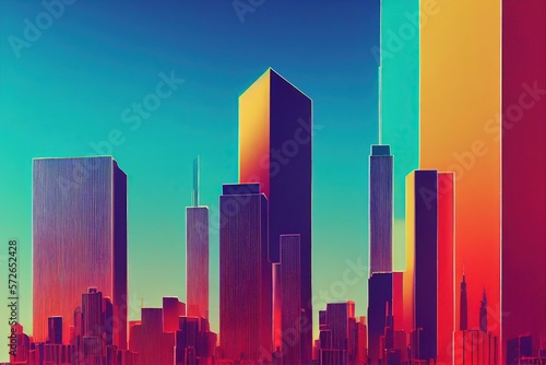 Life big city abstraction background speed colors, Generative AI