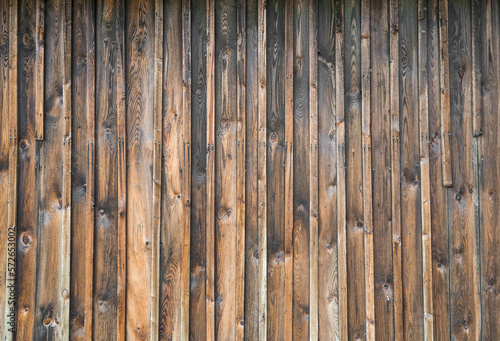 Old weathered wooden wall as background. Rustic wood texture of a wall. 