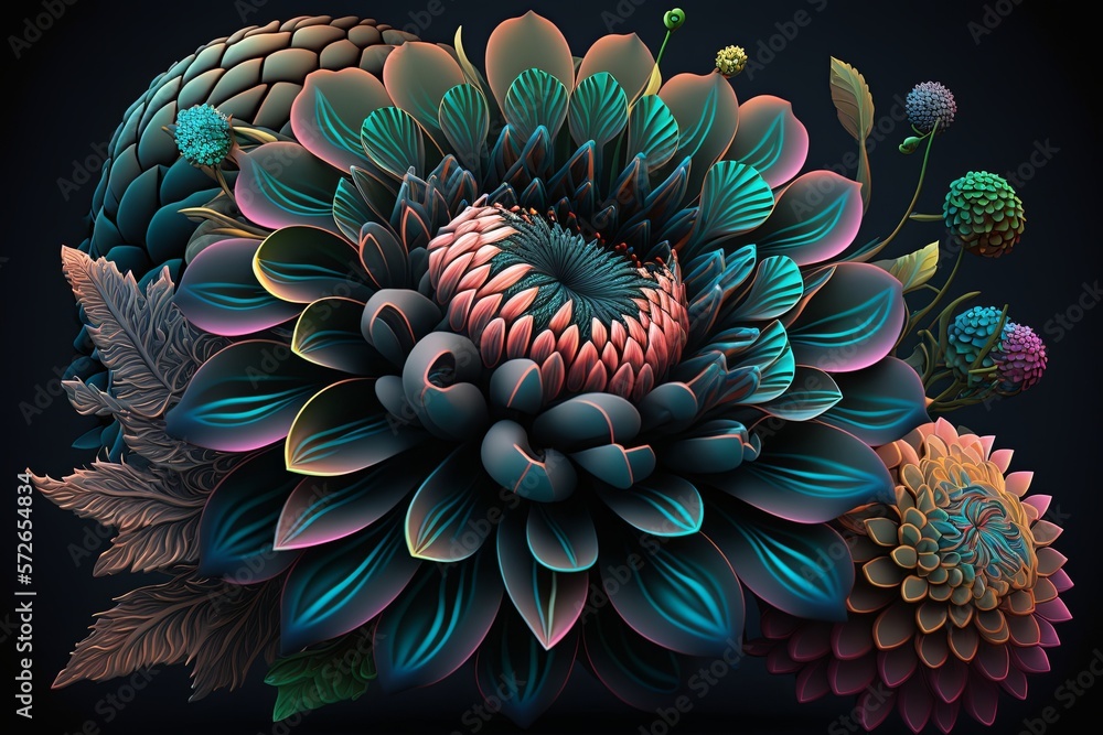 Colorful Flowers Background Generative AI Colorful Flowers Background Generative AI