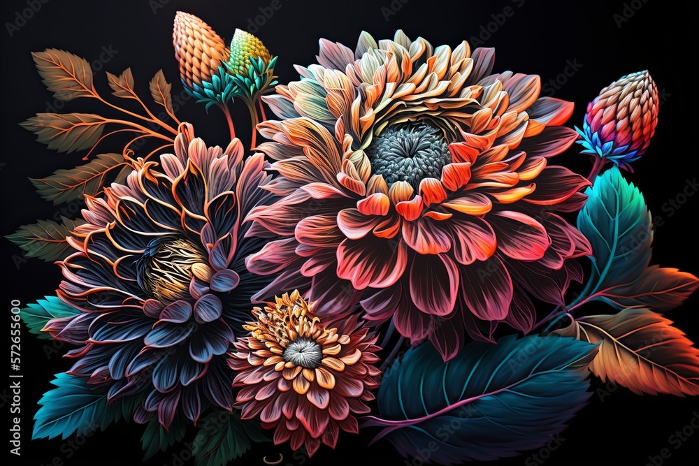 Colorful Flowers Background Generative AI Colorful Flowers Background Generative AI