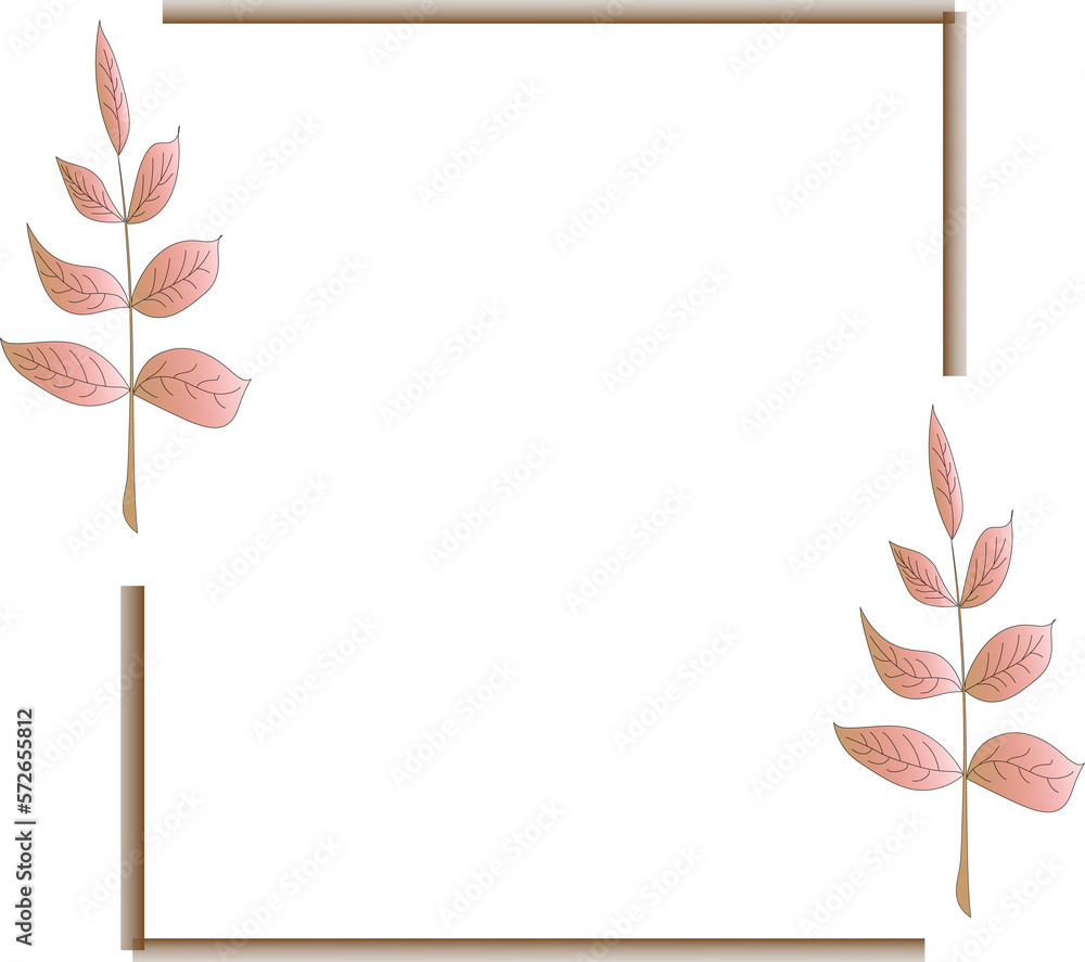 Obraz premium Square frame with autumn leaves and branches gradient colored