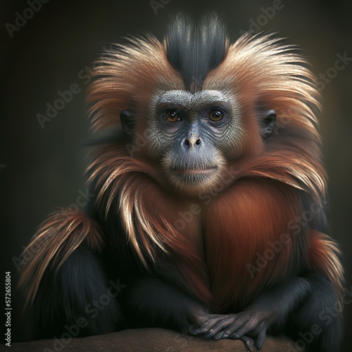 Alouatta belzebul Monkey Generative AI photo