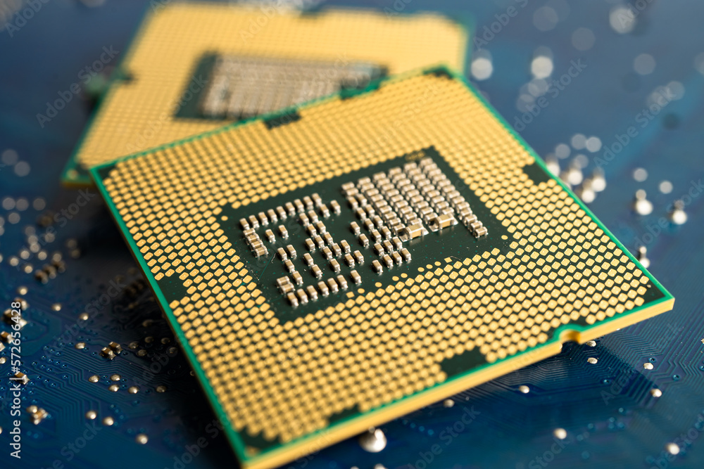 CPU, central processor unit chip Chip on circuit board in PC and laptop computer technology. CPU, central processor unit chip Chip on circuit board in PC and laptop computer technology.