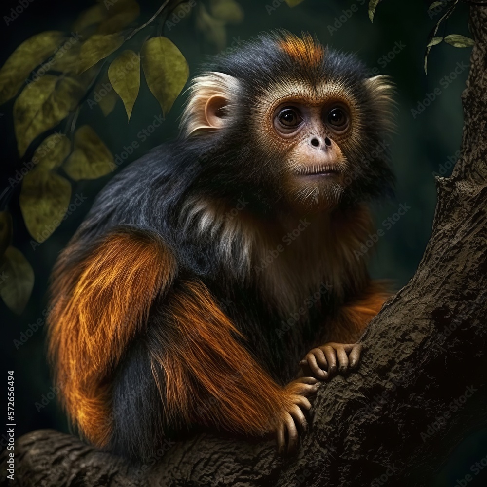 Callicebus barbarabrownae Monkey Generative AI