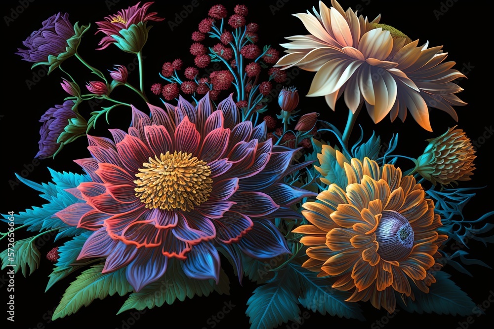 Colorful Flowers Background Generative AI Colorful Flowers Background Generative AI