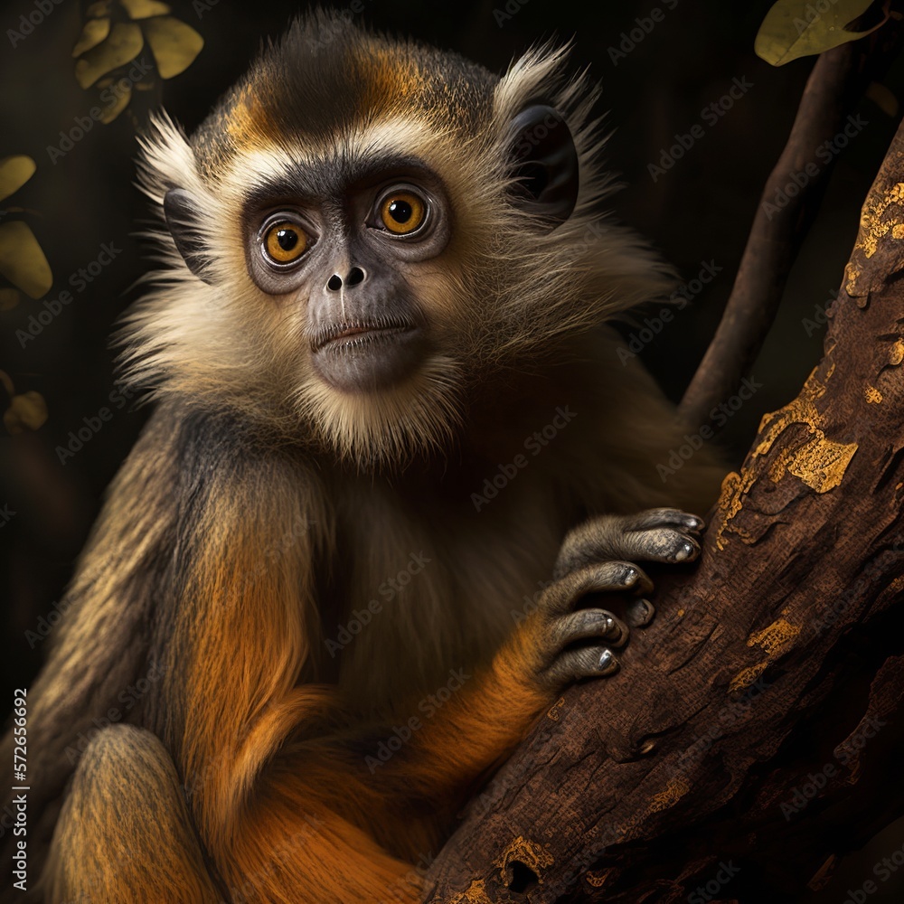 Callicebus cupreus Monkey Generative AI Callicebus cupreus Monkey Generative AI