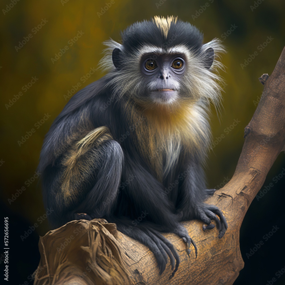 Obraz premium Callicebus donacophilus Monkey Generative AI