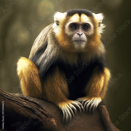 Callicebus cinerascens Monkey Generative AI photo