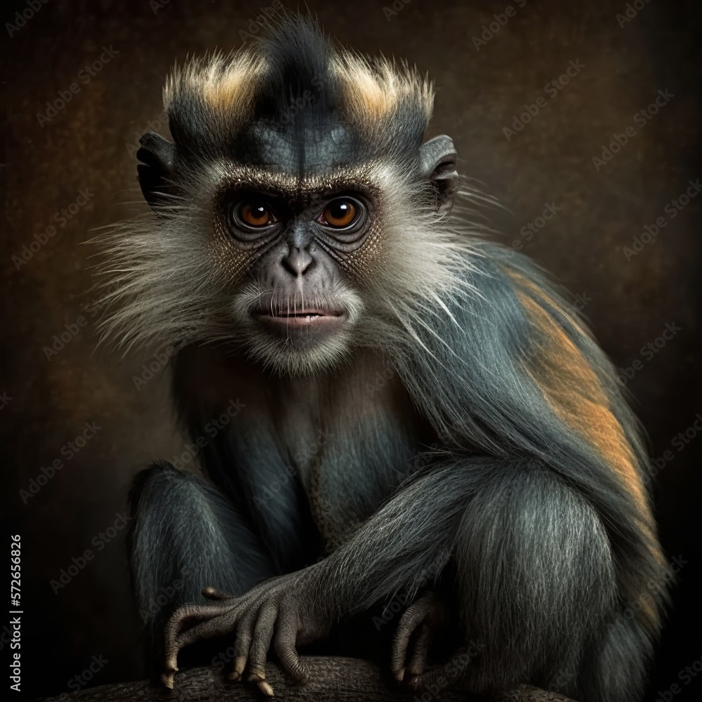 Obraz premium Callicebus lucifer Monkey Generative AI