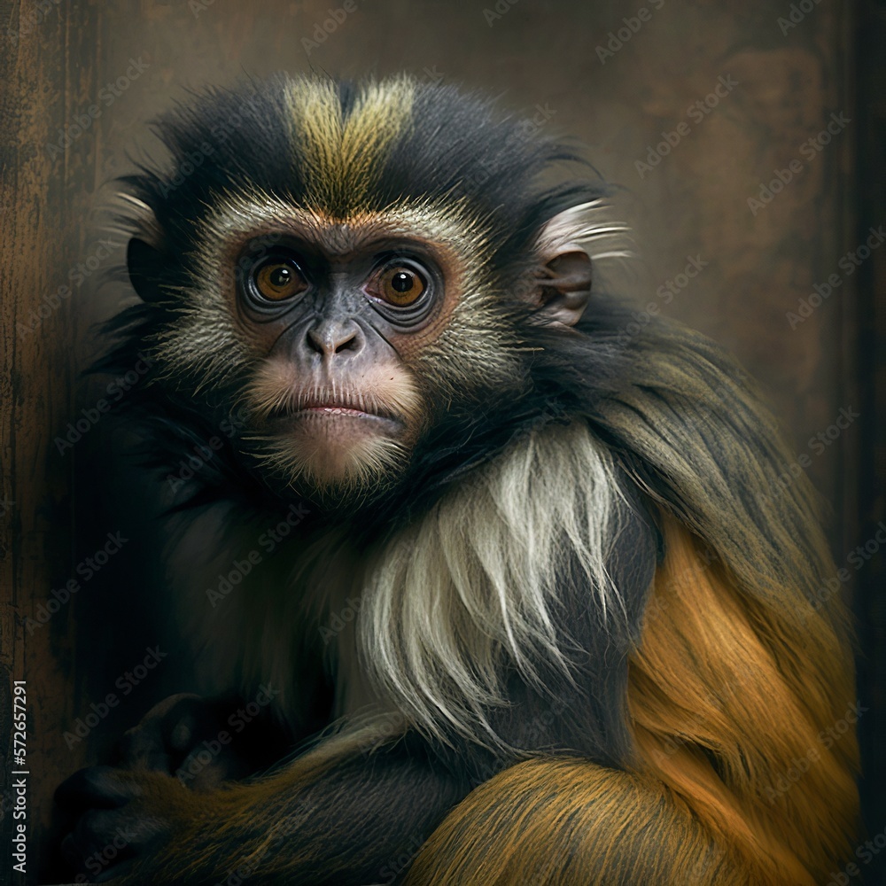 Fototapeta premium Callithrix geoffroy Monkey Generative AI