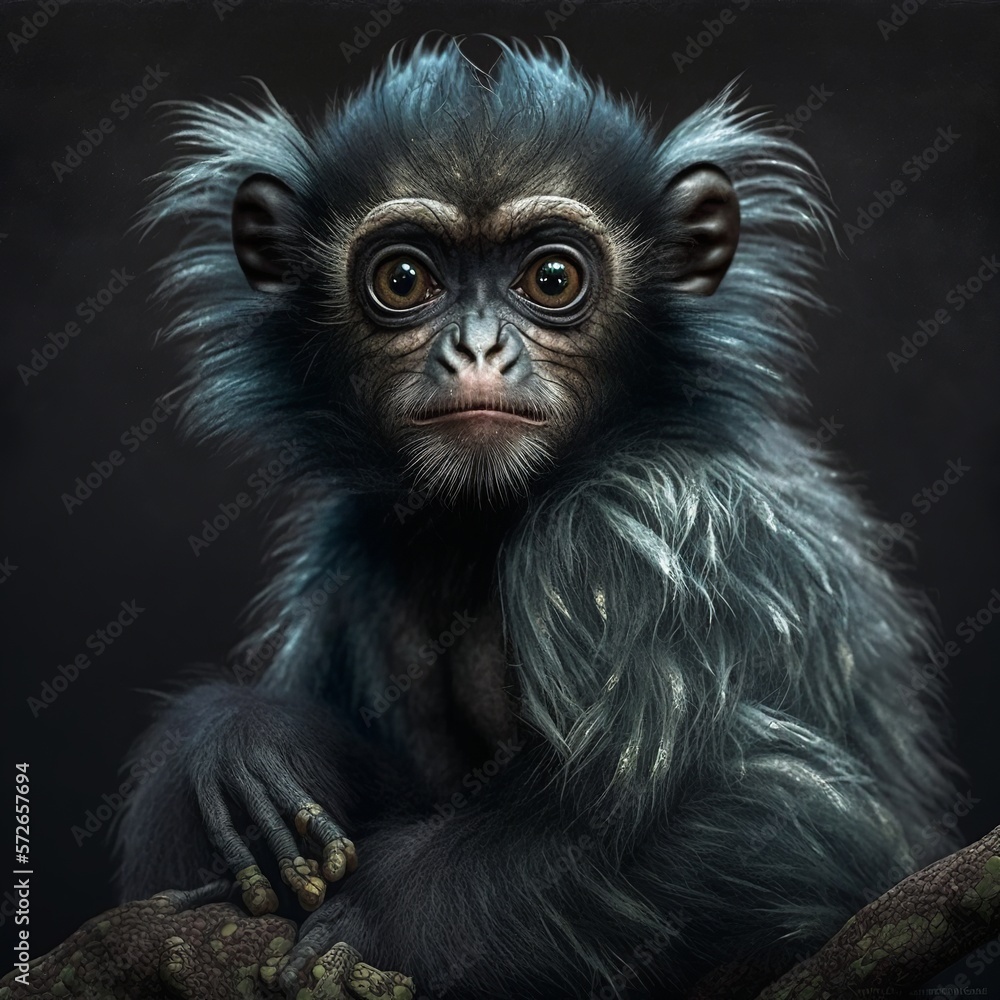 Fototapeta premium Lagothrix lagothricha Monkey Generative AI