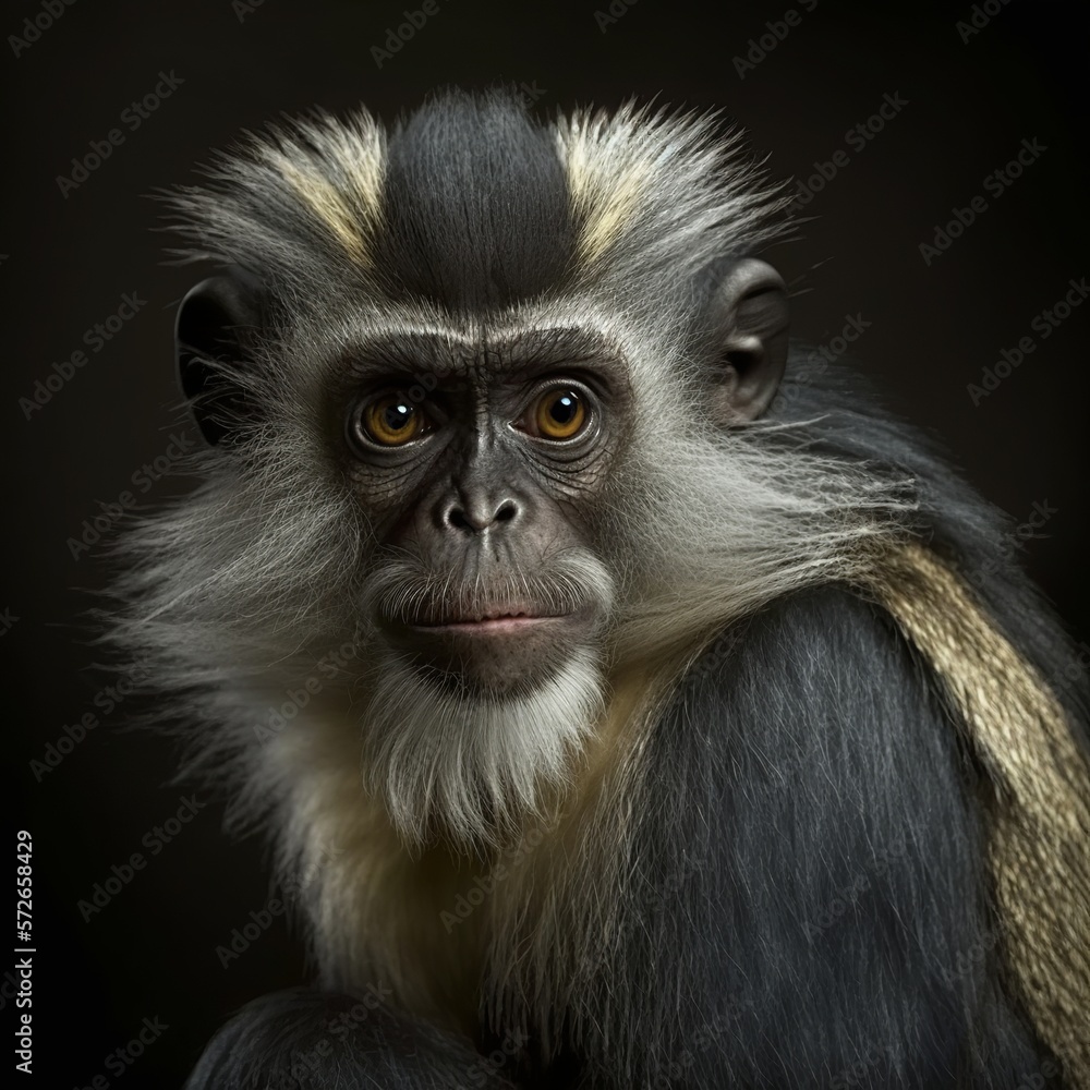Obraz premium Saguinus fuscicollis primitivus Monkey Generative AI
