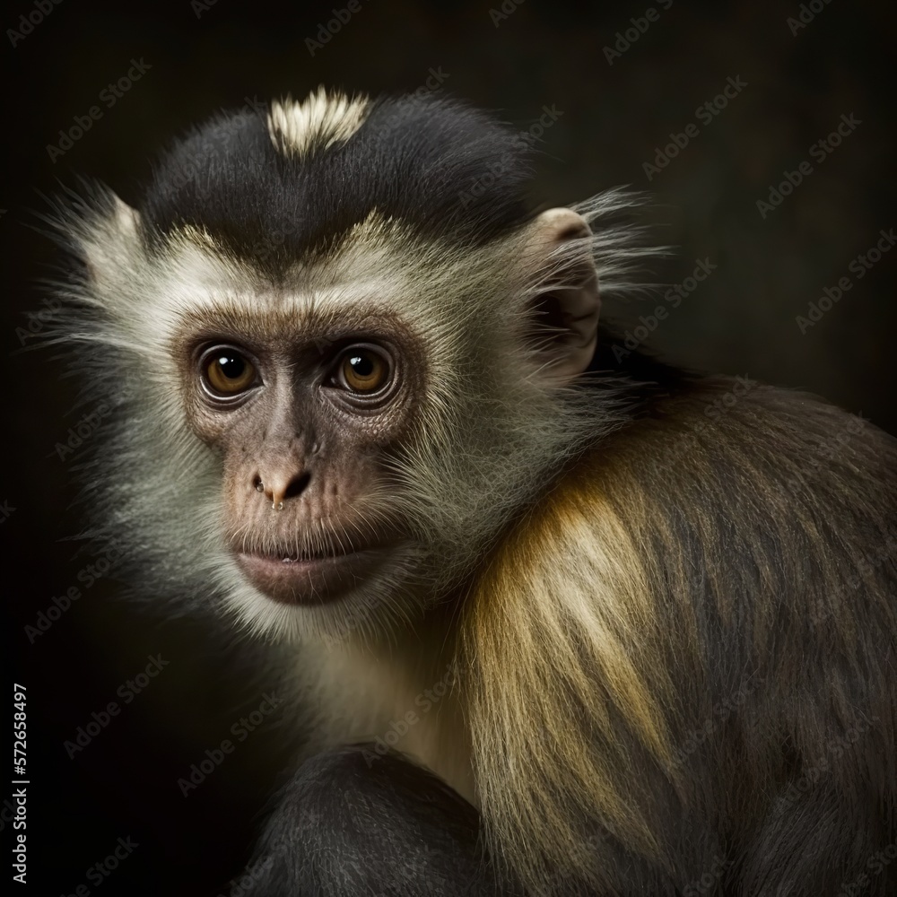 Obraz premium Saguinus inustus Monkey Generative AI