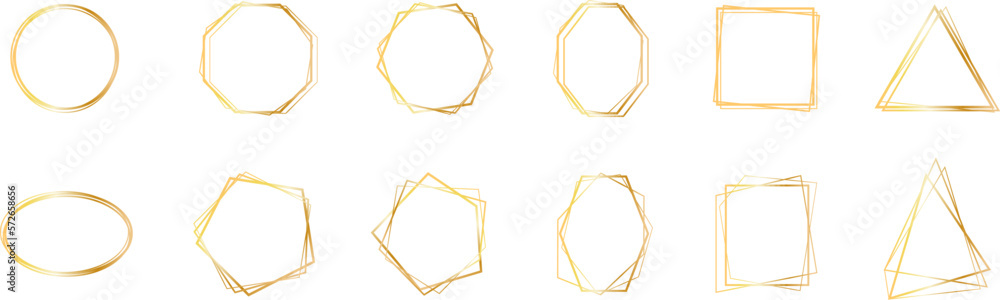 Set of geometric gold frame isolated on white.Golden Geometrical frames.Simple abstract golden frames.Set of luxury gold frames collection.Luxury gold borders for wedding invitation elements. Set of geometric gold frame isolated on white.Golden Geometrical frames.Simple abstract golden frames.Set of luxury gold frames collection.Luxury gold borders for wedding invitation elements.