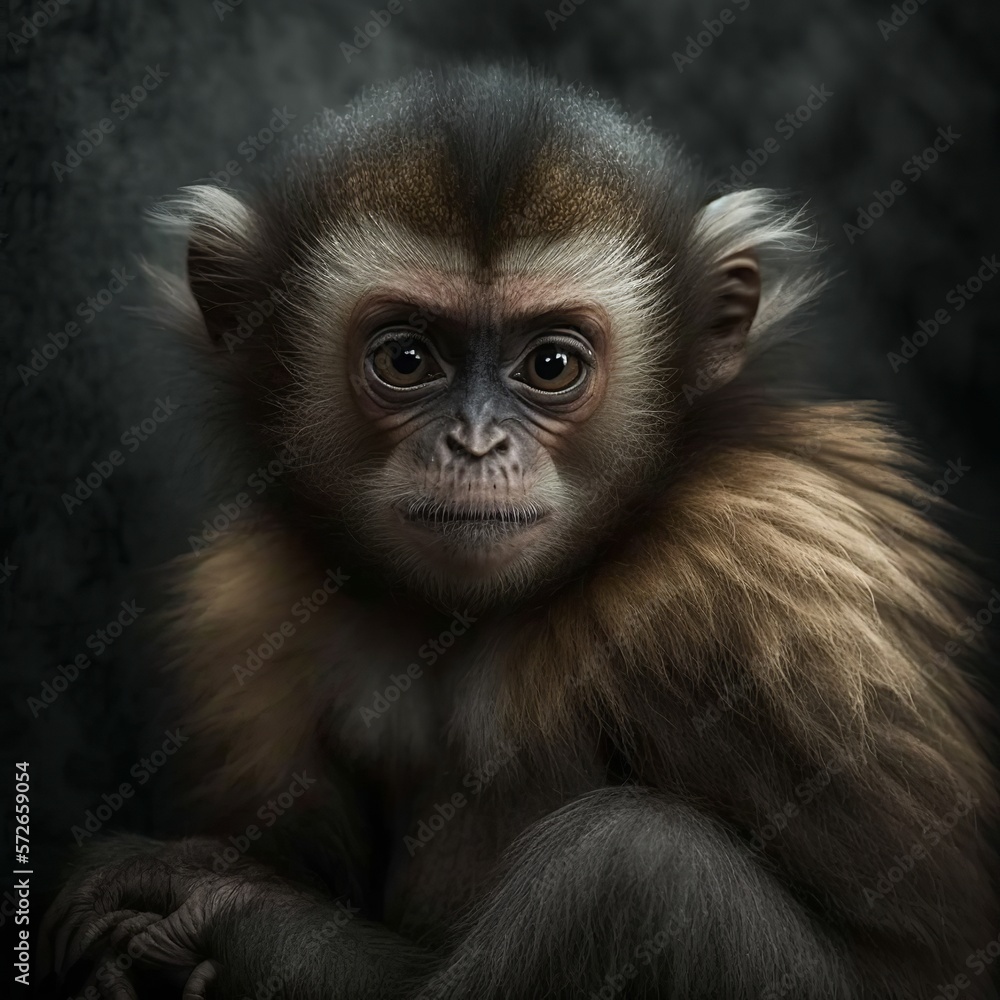 Fototapeta premium Sapajus nigritus cucullatus Monkey Generative AI