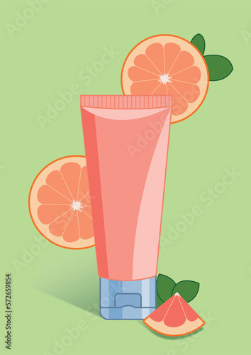Plastic cosmetic cream tube vector art