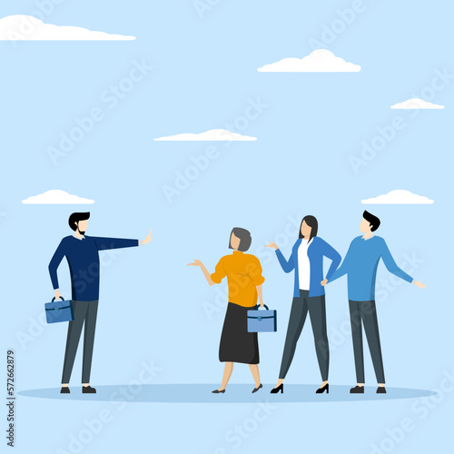 compromising behavior to solve problems without aggressive or passive acceptance concept, assertive communication for leadership, entrepreneurial leader with calm stop attitude to manage employees.
