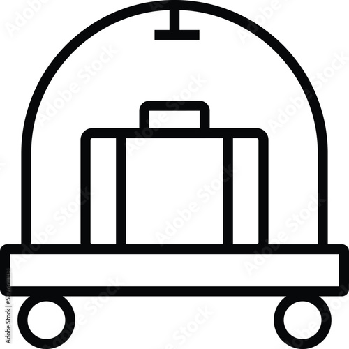 hotel service  luggage cart and hotel