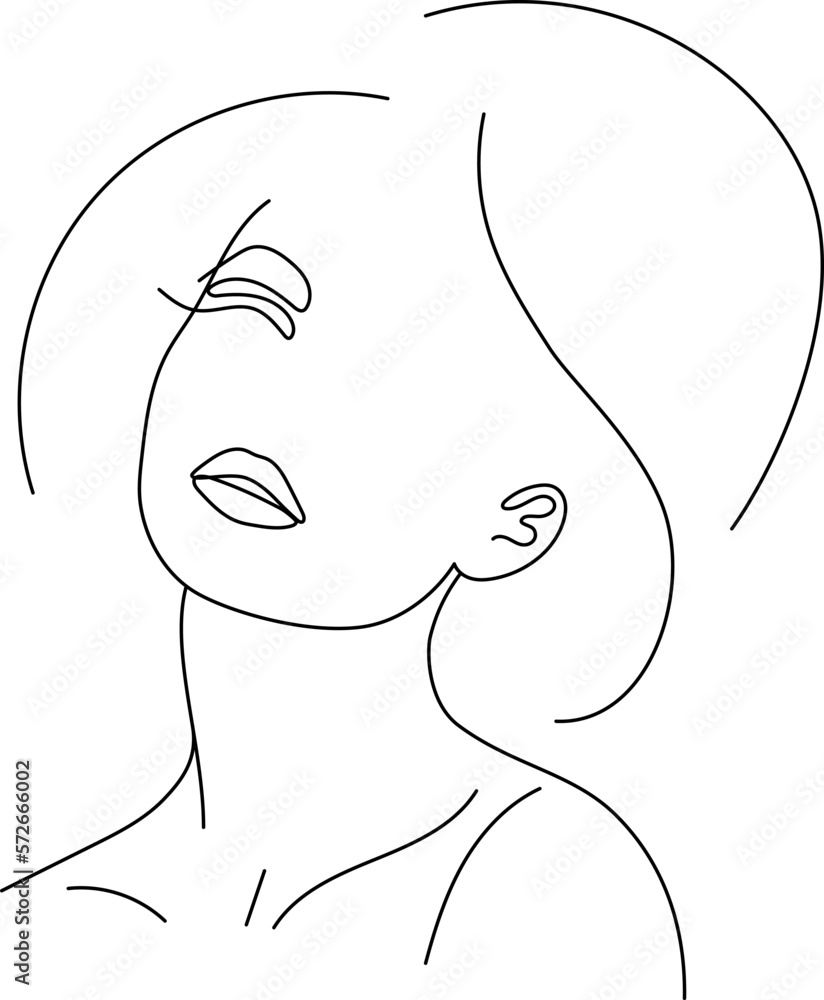Beautiful woman line art vector portrait Beautiful woman line art vector portrait