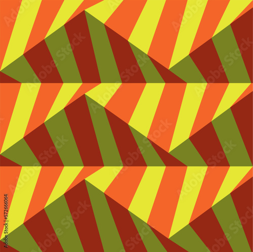 Vector illustration mountains with red and yellow stripes