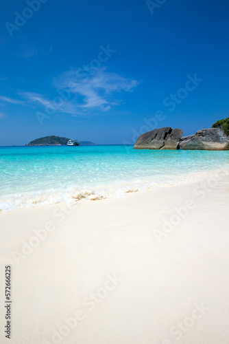 sand of beach caribbean sea. tropical sea © Pakhnyushchyy
