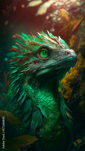 mythical dragon head  generative ai