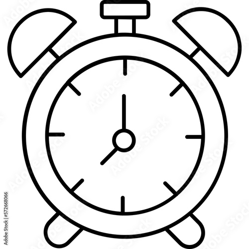 Alarm Clock Half Glyph Vector Icon which can easily modified 

