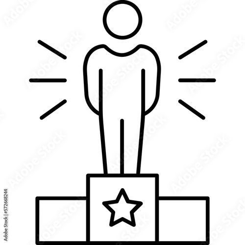 Achiever Half Glyph Vector Icon which can easily modified  

