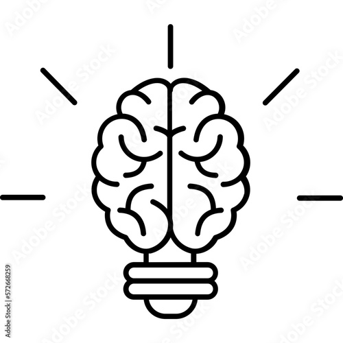 Brainstorm Half Glyph Vector Icon which can easily modified

