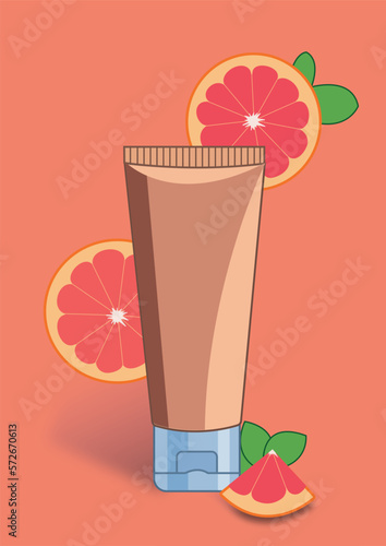 Plastic cosmetic cream tube vector art