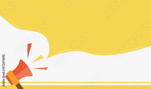 vector with loudspeaker and yellow dialog box. banner with a mouthpiece on a white background and with a place for information