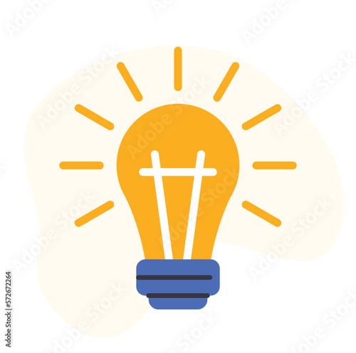Bulb in idea format for business. Start-up ideas representation in a bulb in yellow and black on white background.