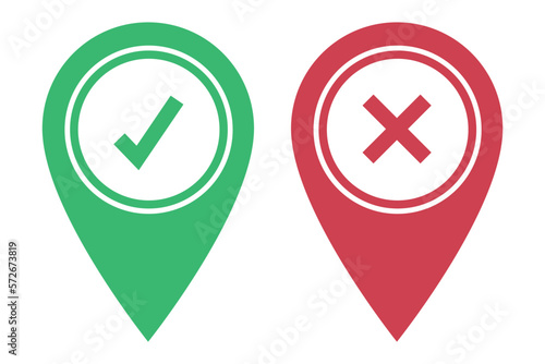 Check And Cross Location Pins
