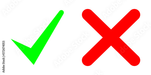 Wright and Wrong line icon. Yes And No Icons. Check Mark Icons. Correct and Cross symbol agree or disagree.