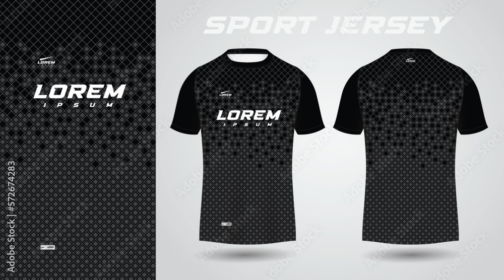 black soccer jersey or football jersey template design for