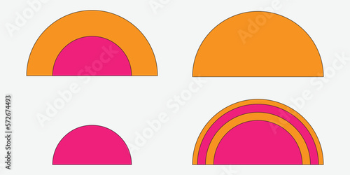 Cartoon retro backgrounds.Wallpaper in a trendy retro psychedelic cartoon style. Isolated vector illustration. Geometric abstract shapes.Retro background