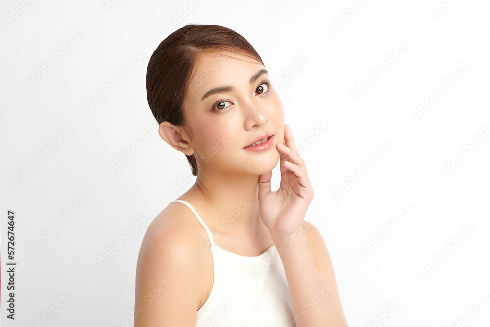 Beautiful young asian woman with clean fresh skin on white background, Face care, Facial treatment, Cosmetology, beauty and spa, Asian women portrait. Beautiful young asian woman with clean fresh skin on white background, Face care, Facial treatment, Cosmetology, beauty and spa, Asian women portrait.