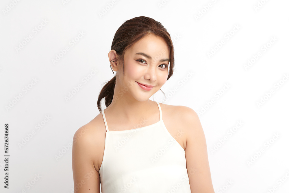 Beautiful young asian woman with clean fresh skin on white background, Face care, Facial treatment, Cosmetology, beauty and spa, Asian women portrait. Beautiful young asian woman with clean fresh skin on white background, Face care, Facial treatment, Cosmetology, beauty and spa, Asian women portrait.
