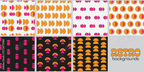 Cartoon retro backgrounds.Wallpaper in a trendy retro psychedelic cartoon style. Isolated vector illustration. Geometric abstract shapes.Retro background