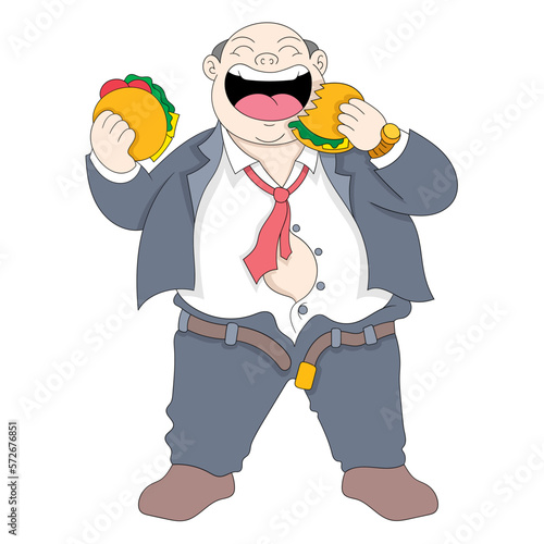 big boss overweight eats a lot of belly fat