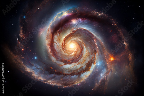 Spiral Galaxy In Space. Universe, Stars And Planets, Astronomy. Generative AI