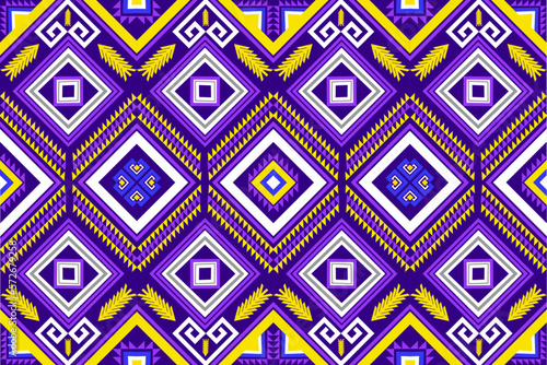 Ethnic geometric oriental traditional with colorful elements seamless pattern. designed for background, wallpaper, clothing, wrapping, fabric, Batik, decorating, embroidery style, vector illustration
