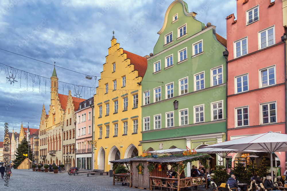 Altstadt street in Landshut, Germany