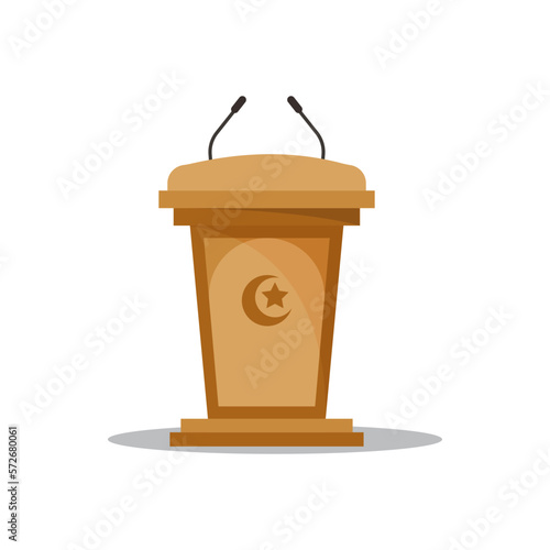 Template design of Muslim preaching on the pulpit of the mosque. vector illusration