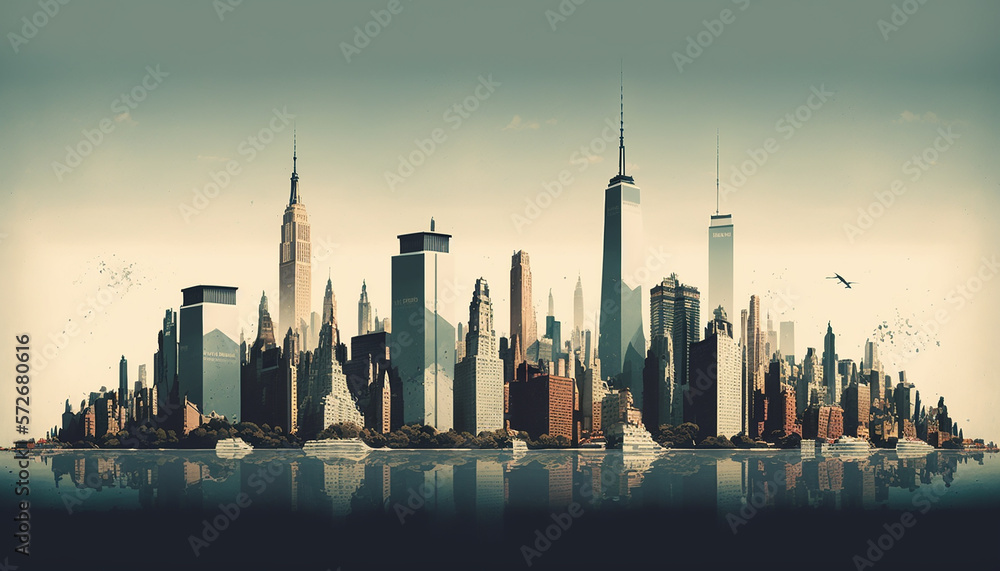New York City skyline, Generative ai