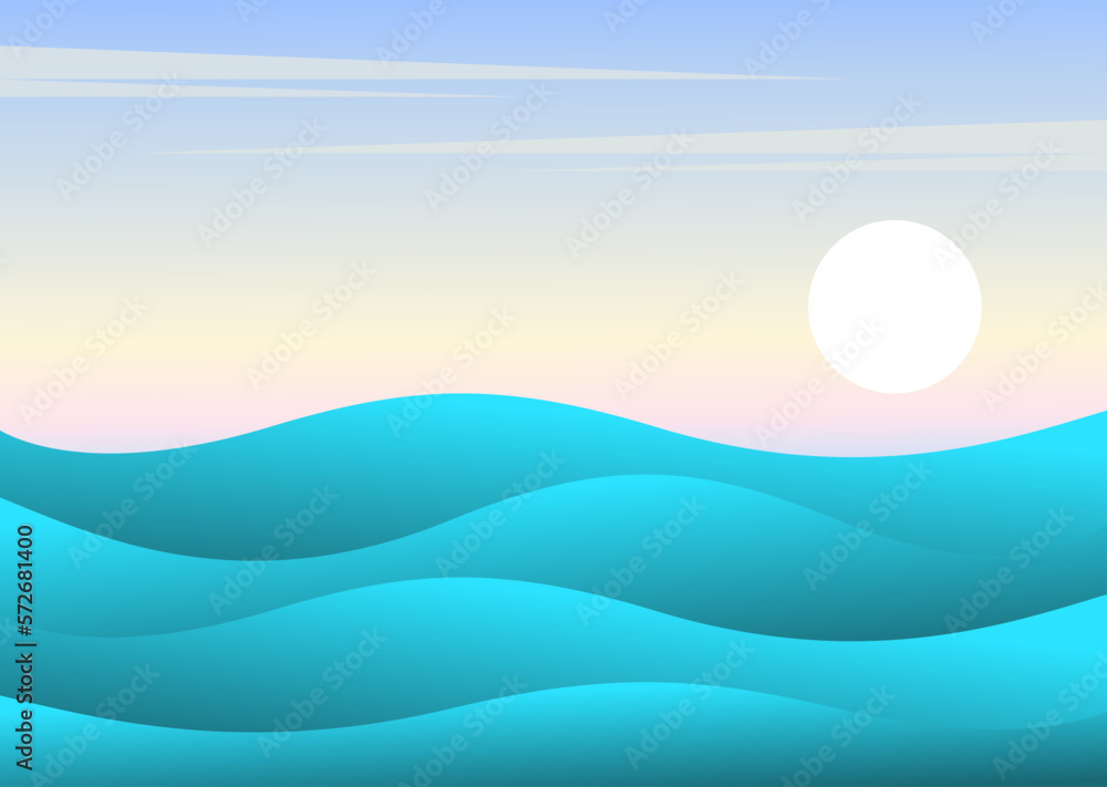 The sun sets over the horizon of the sea The sun sets over the horizon of the sea