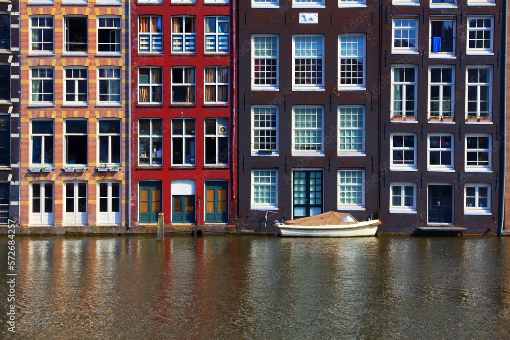 Damrak canal in Amsterdam