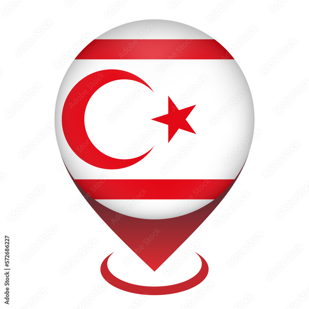 Map pointer with contry Northern Cyprus. Northern Cyprus flag. Vector illustration. Map pointer with contry Northern Cyprus. Northern Cyprus flag. Vector illustration.