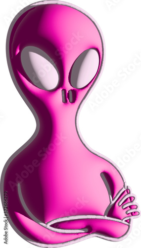 3d pink alien