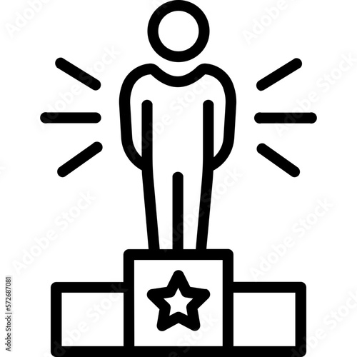 Achiever Half Glyph Vector Icon which can easily modified  

